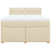 Pat box spring cu saltea, crem, 160x200 cm, material textil - WALTI WALTI