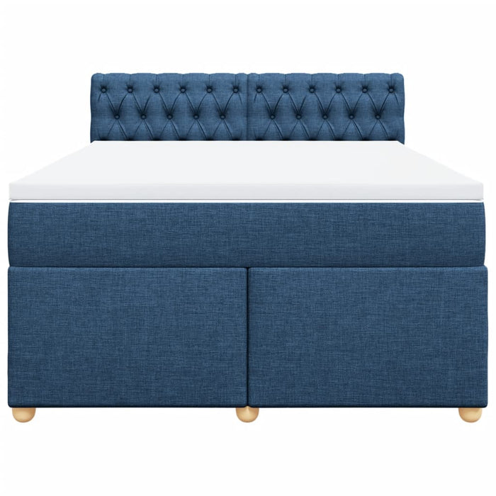 Pat continental cu saltea, albastru, 160x200cm, material textil - WALTI WALTI
