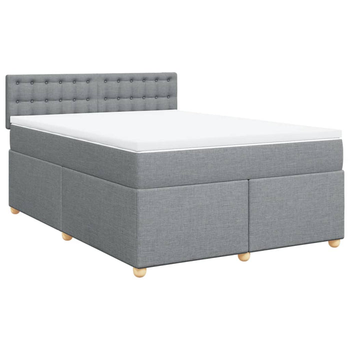 Pat continental cu saltea, gri deschis, 160x200 cm, textil - WALTI WALTI