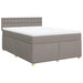 Pat box spring cu saltea, gri taupe, 160x200 cm material textil - WALTI WALTI