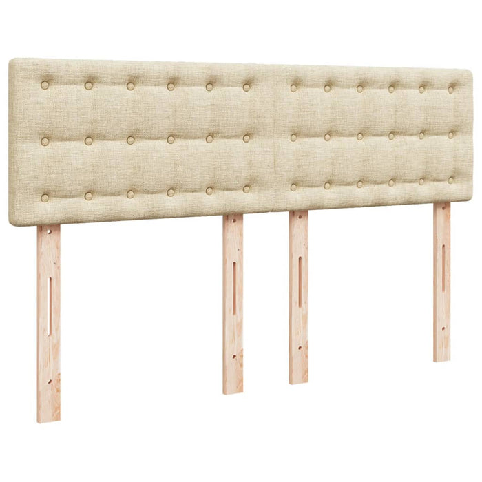 Pat box spring cu saltea, crem, 160x200 cm, material textil - WALTI WALTI