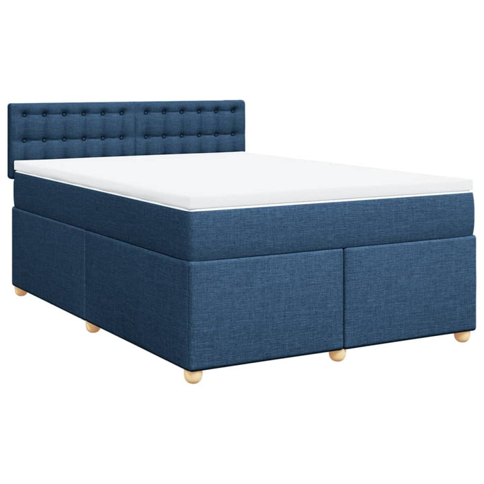 Pat continental cu saltea, albastru, 160x200cm, material textil - WALTI WALTI