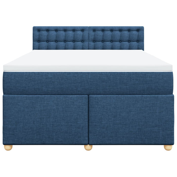 Pat continental cu saltea, albastru, 160x200cm, material textil - WALTI WALTI