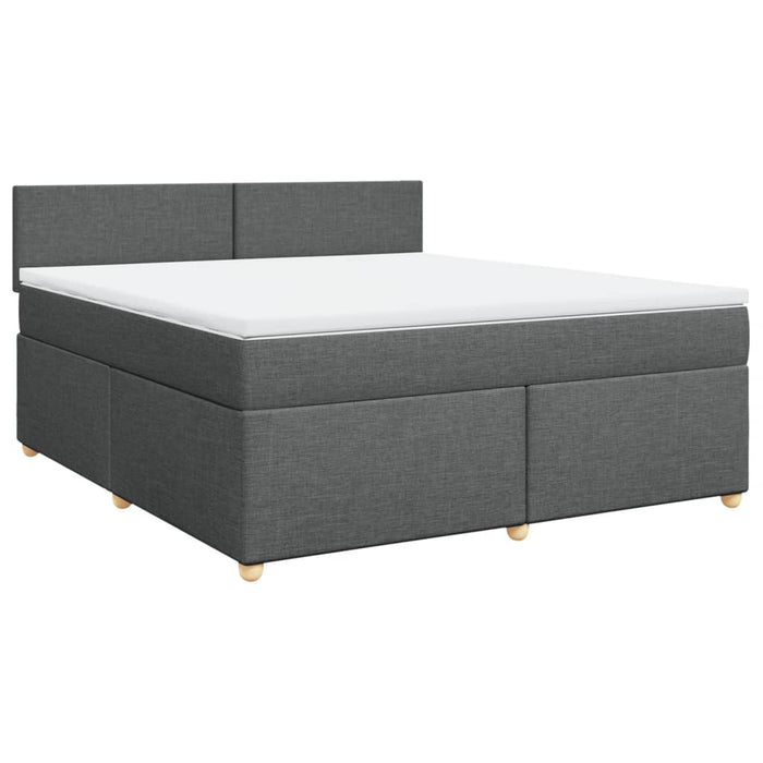 Pat box spring cu saltea, gri închis, 180x200 cm, textil - WALTI WALTI