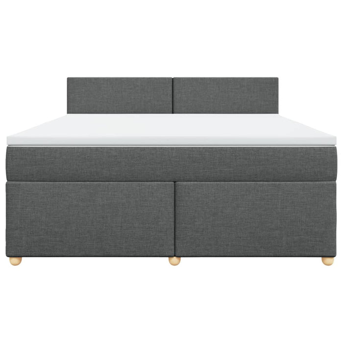 Pat box spring cu saltea, gri închis, 180x200 cm, textil - WALTI WALTI