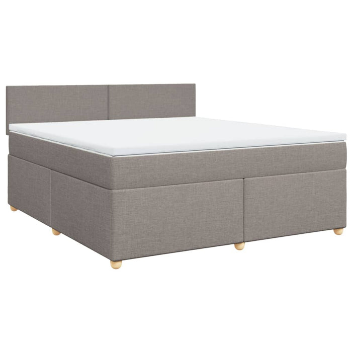 Pat continental cu saltea, gri taupe, 180x200 cm, textil - WALTI WALTI