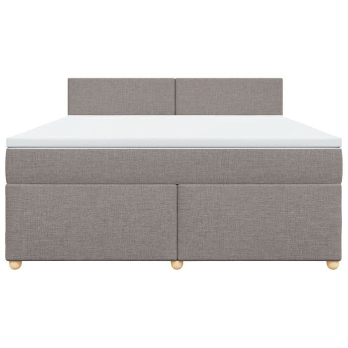 Pat continental cu saltea, gri taupe, 180x200 cm, textil - WALTI WALTI