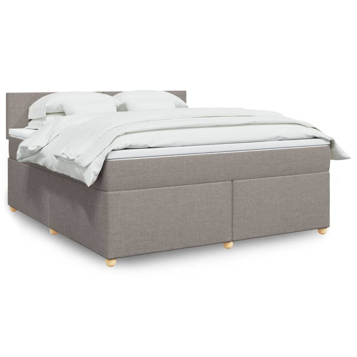 Pat continental cu saltea, gri taupe, 180x200 cm, textil - WALTI WALTI