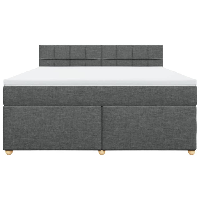 Pat box spring cu saltea, gri închis, 180x200 cm, textil - WALTI WALTI