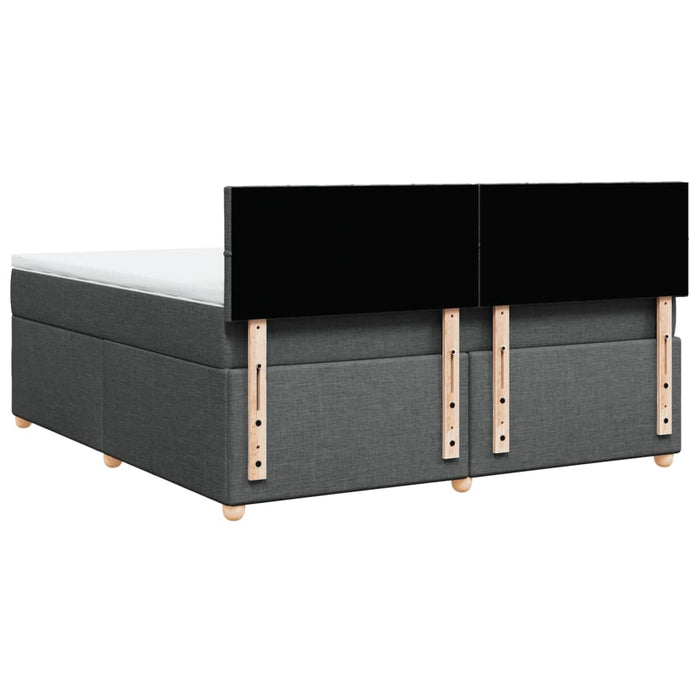 Pat box spring cu saltea, gri închis, 180x200 cm, textil - WALTI WALTI