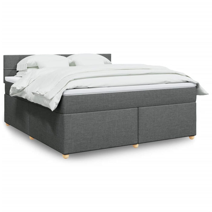 Pat box spring cu saltea, gri închis, 180x200 cm, textil - WALTI WALTI