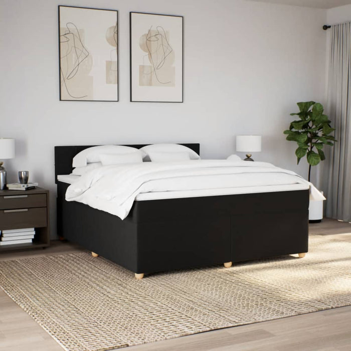 Pat box spring cu saltea, negru, 180x200 cm, catifea - WALTI WALTI