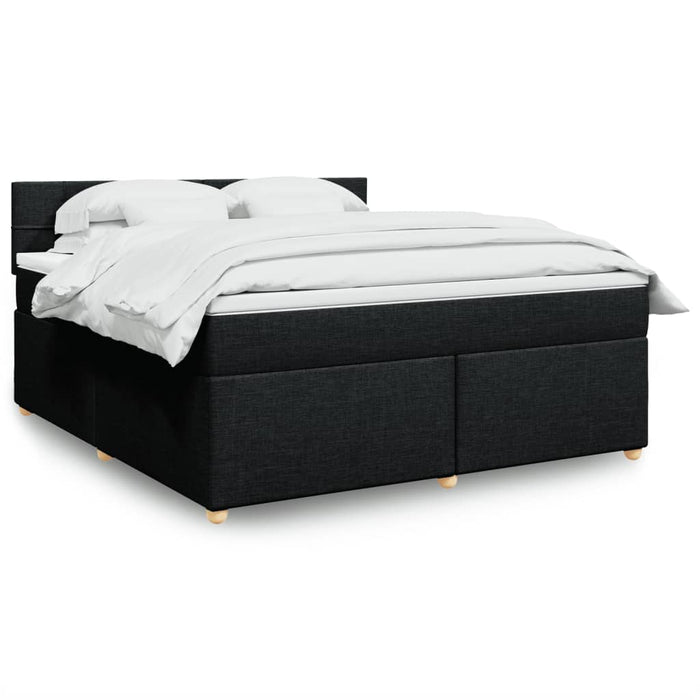 Pat box spring cu saltea, negru, 180x200 cm, catifea - WALTI WALTI
