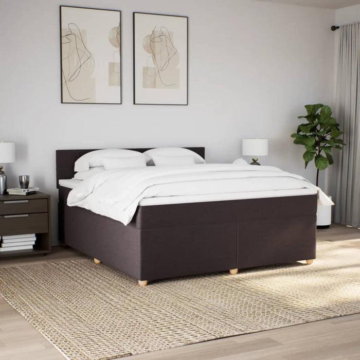 Pat continental cu saltea maro închis 180x200cm material textil - WALTI WALTI