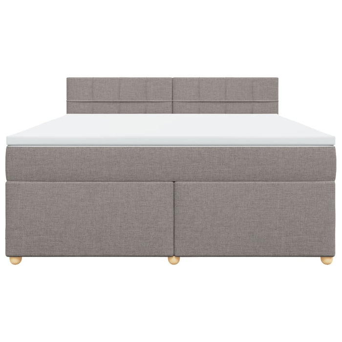 Pat continental cu saltea, gri taupe, 180x200 cm, textil - WALTI WALTI