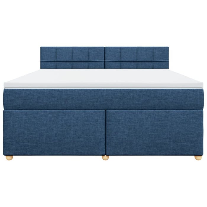 Pat box spring cu saltea, albastru, 180x200 cm, material textil - WALTI WALTI