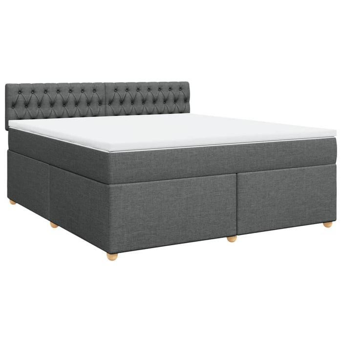 Pat box spring cu saltea, gri închis, 180x200 cm, textil - WALTI WALTI