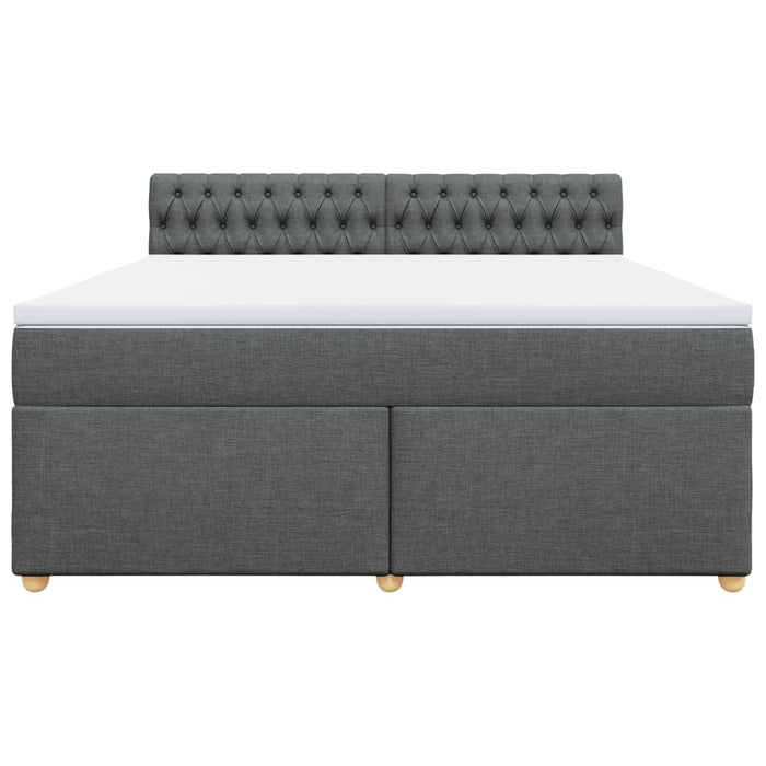 Pat box spring cu saltea, gri închis, 180x200 cm, textil - WALTI WALTI