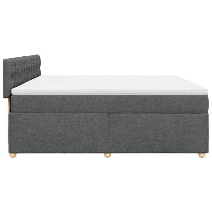 Pat box spring cu saltea, gri închis, 180x200 cm, textil - WALTI WALTI