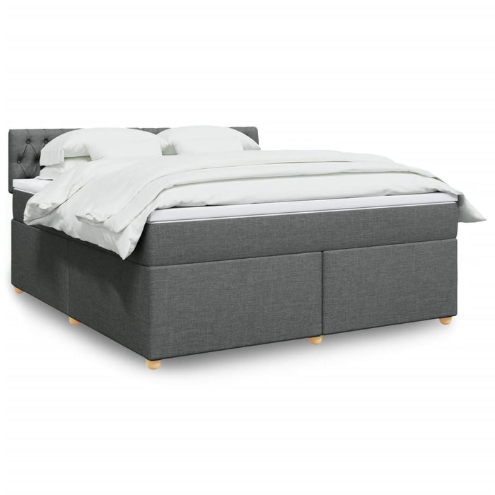 Pat box spring cu saltea, gri închis, 180x200 cm, textil - WALTI WALTI