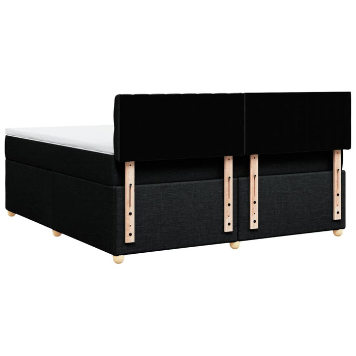 Pat box spring cu saltea, negru, 180x200 cm, catifea WALTI