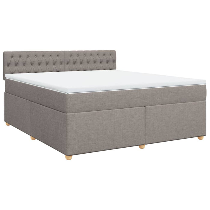 Pat continental cu saltea, gri taupe, 180x200 cm, textil - WALTI WALTI
