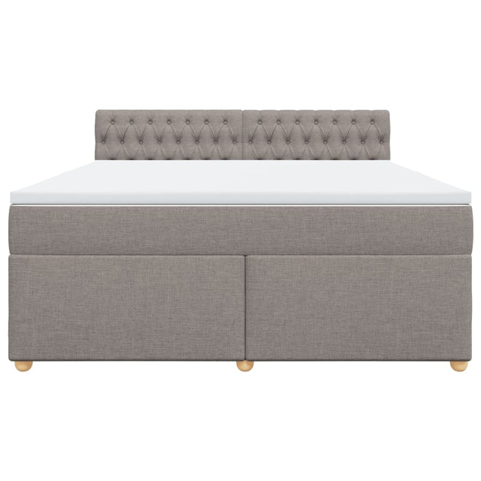 Pat continental cu saltea, gri taupe, 180x200 cm, textil - WALTI WALTI