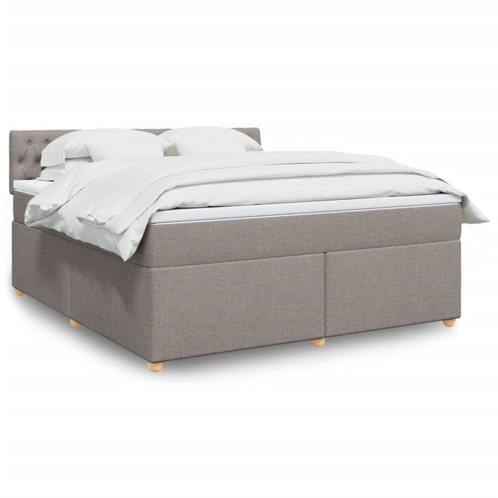 Pat continental cu saltea, gri taupe, 180x200 cm, textil - WALTI WALTI