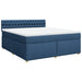 Pat box spring cu saltea, albastru, 180x200 cm, material textil - WALTI WALTI