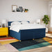 Pat box spring cu saltea, albastru, 180x200 cm, material textil - WALTI WALTI
