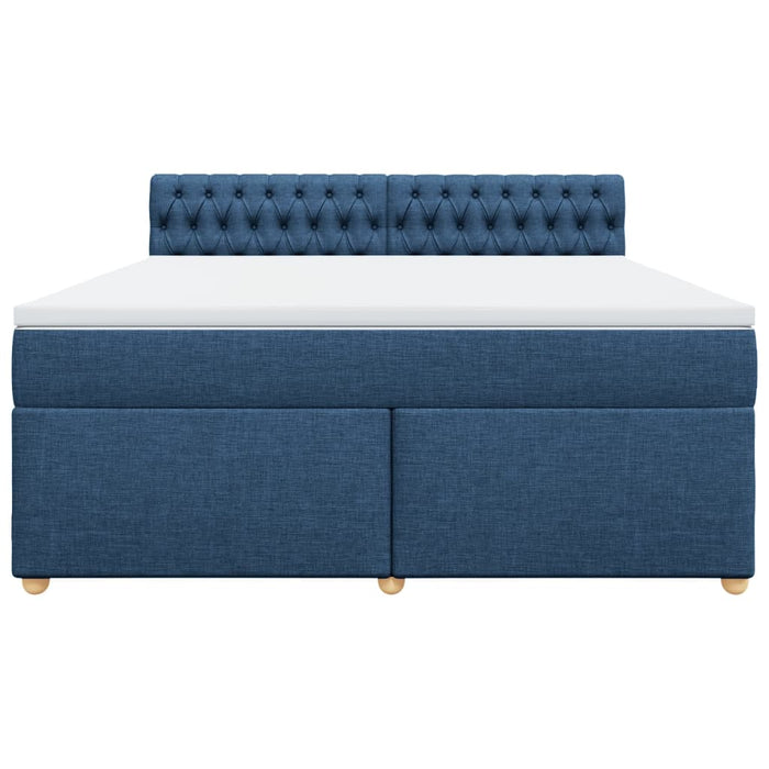 Pat box spring cu saltea, albastru, 180x200 cm, material textil - WALTI WALTI