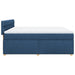 Pat box spring cu saltea, albastru, 180x200 cm, material textil - WALTI WALTI