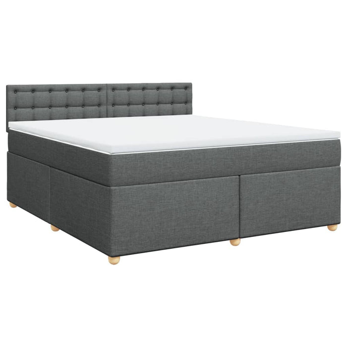 Pat box spring cu saltea, gri închis, 180x200 cm, textil - WALTI WALTI