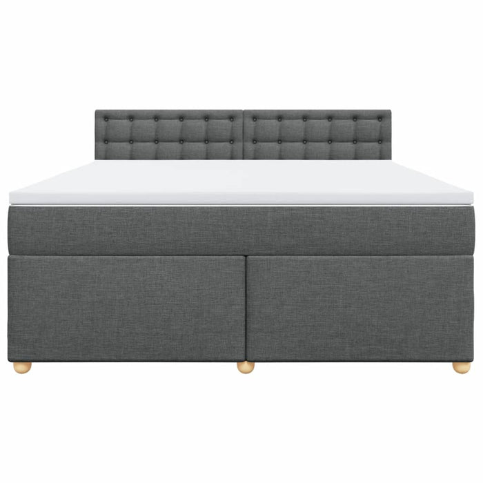 Pat box spring cu saltea, gri închis, 180x200 cm, textil - WALTI WALTI