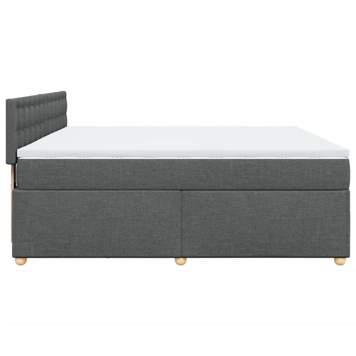 Pat box spring cu saltea, gri închis, 180x200 cm, textil - WALTI WALTI
