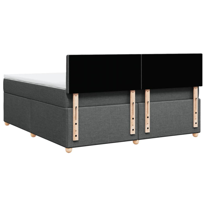 Pat box spring cu saltea, gri închis, 180x200 cm, textil - WALTI WALTI