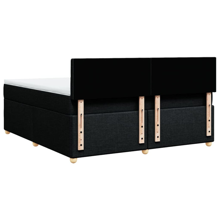 Pat box spring cu saltea, negru, 180x200 cm, catifea WALTI