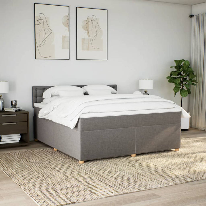 Pat continental cu saltea, gri taupe, 180x200 cm, textil - WALTI WALTI