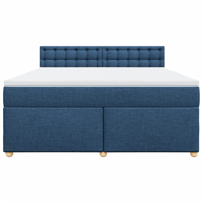 Pat box spring cu saltea, albastru, 180x200 cm, material textil - WALTI WALTI