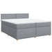 Pat box spring cu saltea, gri deschis, 200x200 cm, textil - WALTI WALTI