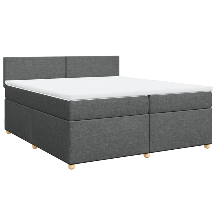 Pat box spring cu saltea, gri închis, 200x200 cm, textil - WALTI WALTI