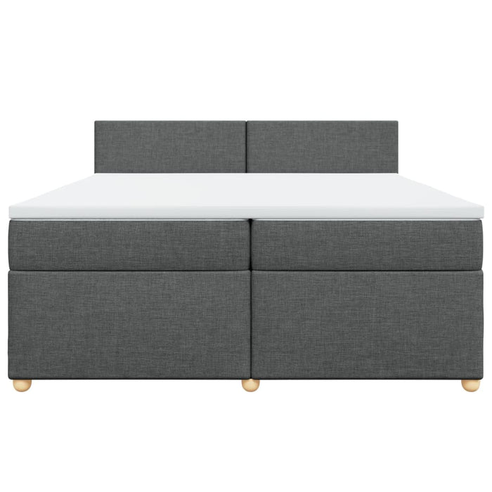 Pat box spring cu saltea, gri închis, 200x200 cm, textil - WALTI WALTI