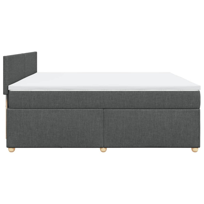 Pat box spring cu saltea, gri închis, 200x200 cm, textil - WALTI WALTI
