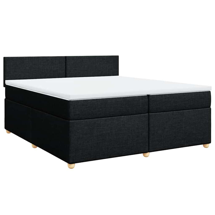 Pat box spring cu saltea, negru, 200x200 cm, textil - WALTI WALTI