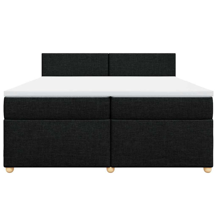 Pat box spring cu saltea, negru, 200x200 cm, textil - WALTI WALTI