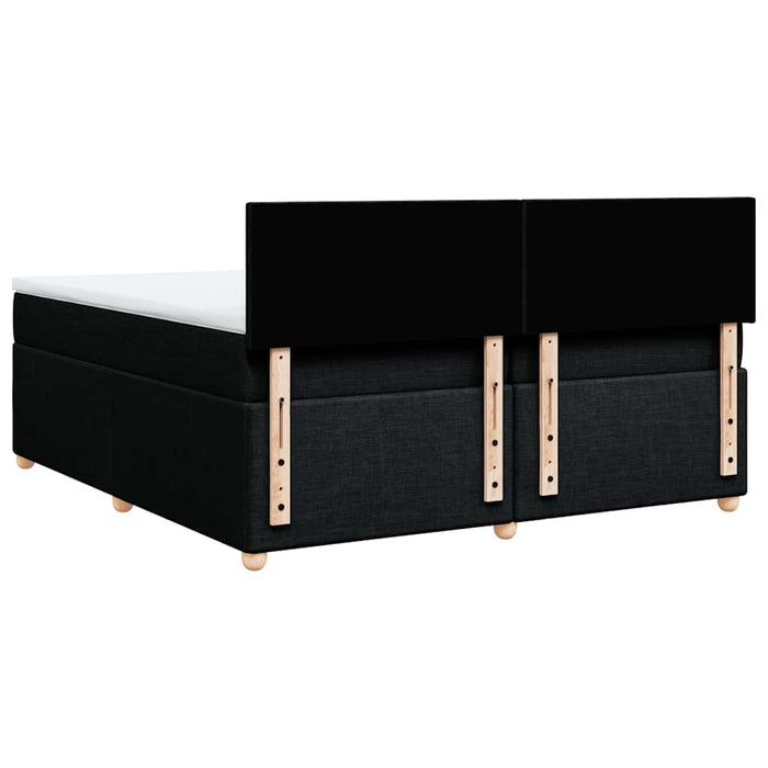 Pat box spring cu saltea, negru, 200x200 cm, textil - WALTI WALTI