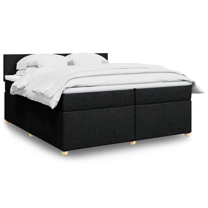 Pat box spring cu saltea, negru, 200x200 cm, textil - WALTI WALTI