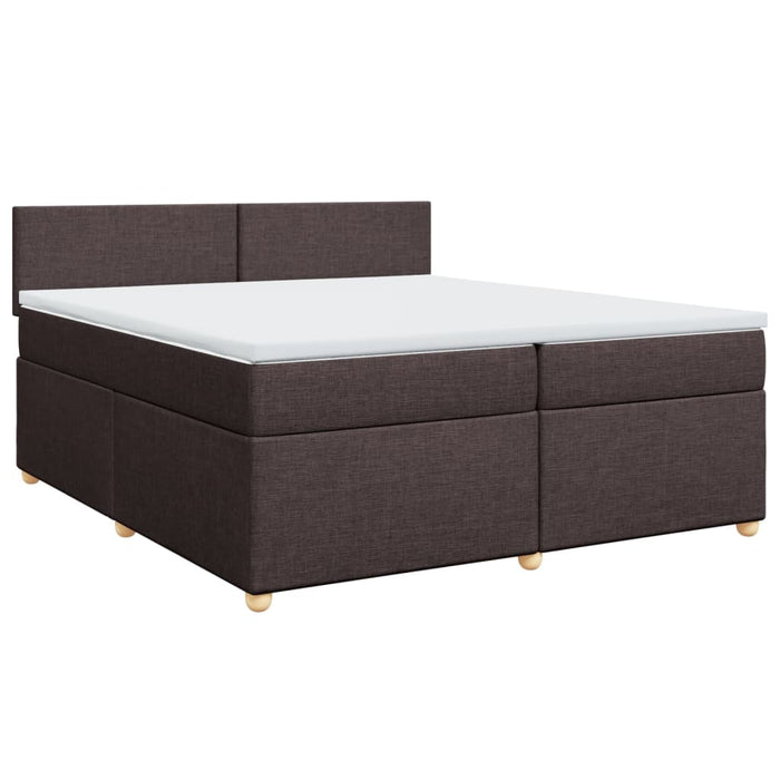 Pat box spring cu saltea, maro închis, 200x200 cm, textil - WALTI WALTI