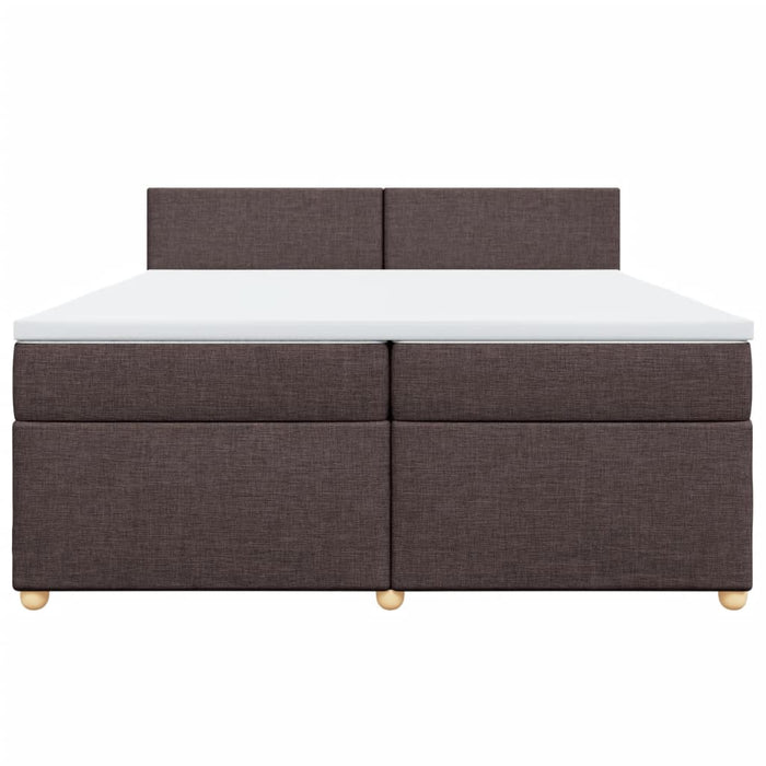 Pat box spring cu saltea, maro închis, 200x200 cm, textil - WALTI WALTI