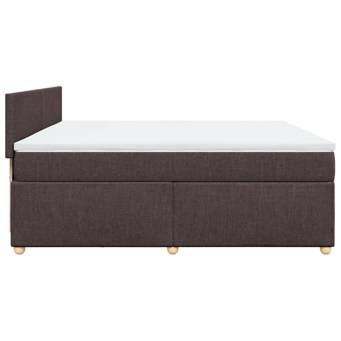 Pat box spring cu saltea, maro închis, 200x200 cm, textil - WALTI WALTI